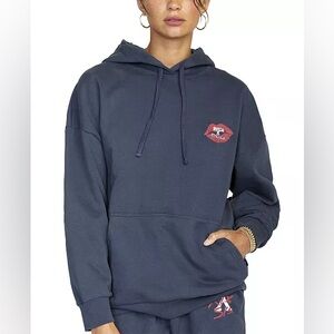 RVCA x Stella Maxwell Faded Navy Blue Women's Hoodie Size Large